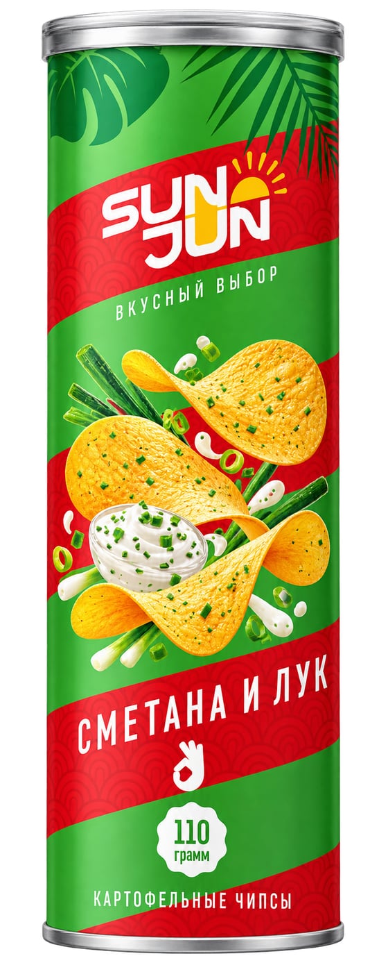 Чипсы картофельные со вкусом сметаны и лука